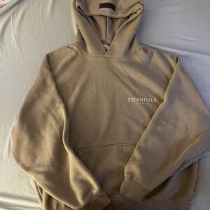 Essentials Beige Hoodie with Logo